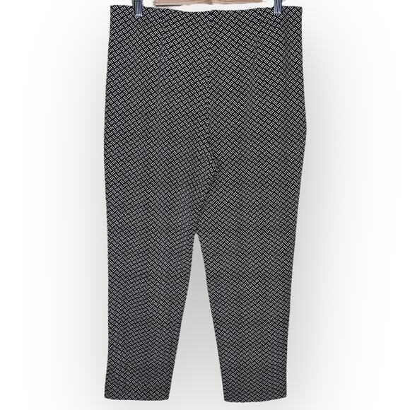 J.Jill Weaver Collection Forward Seam Slim Ankle Pant M Black Geo Basket Weave - Picture 7 of 9
